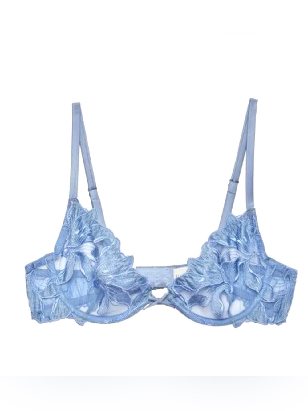 Fleur du Mal Lily embroidery plunge Demi bra